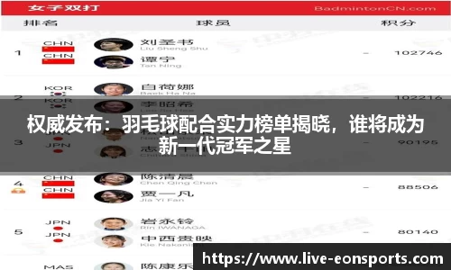 权威发布：羽毛球配合实力榜单揭晓，谁将成为新一代冠军之星